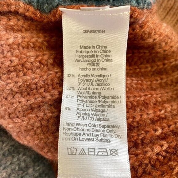 Madewell Space Dyed Button Shoulder Wool Alpaca Sweater Sz M Pink & Rust NB392 - Picture 6 of 10